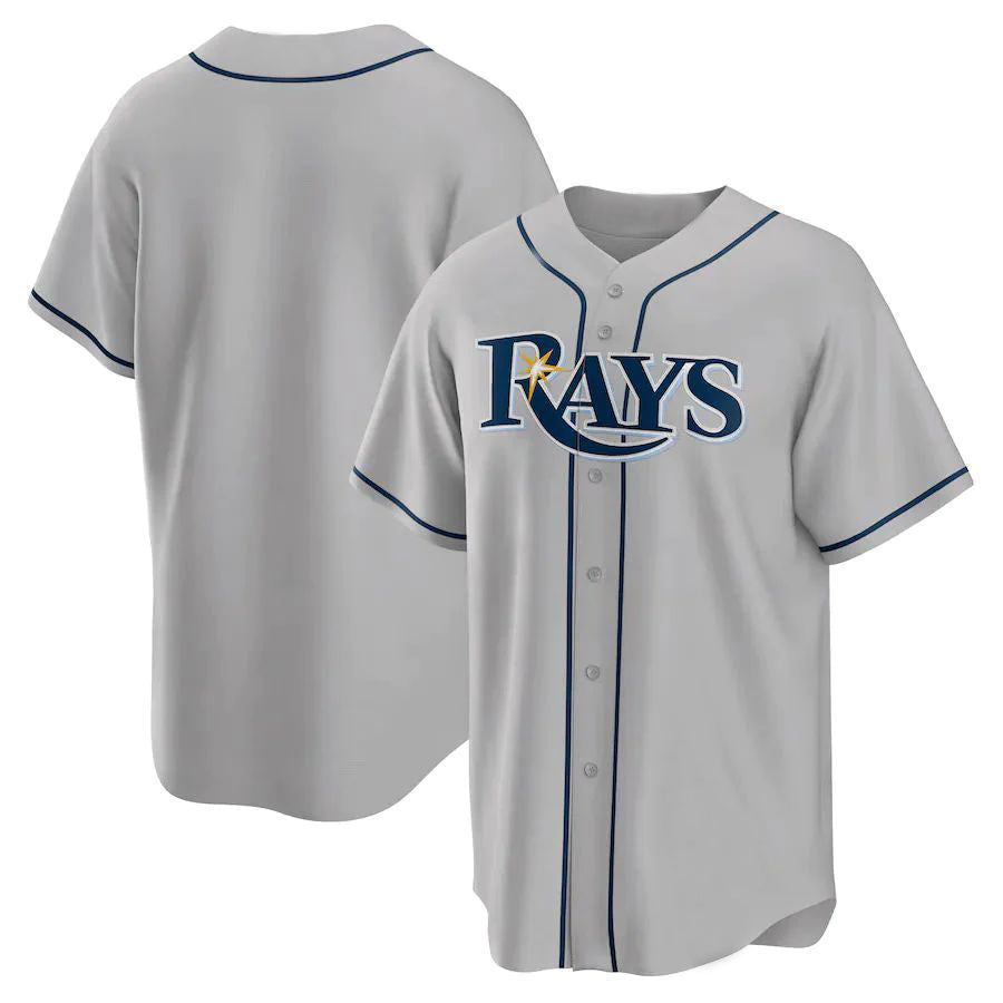 TB.Rays Blank Player Gray Road Replica Team Baseball Jerseys
