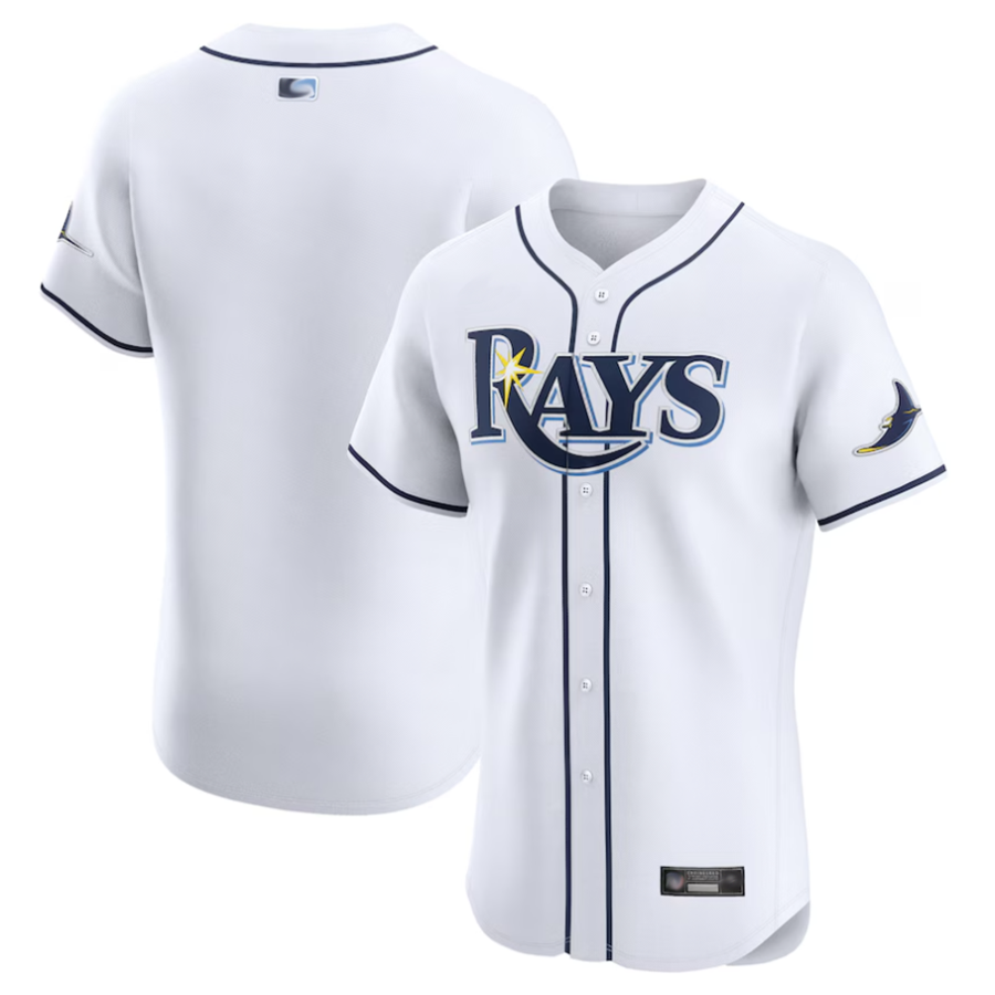 TB.Rays Blank Player White Home Limited Elite Baseball Jerseys