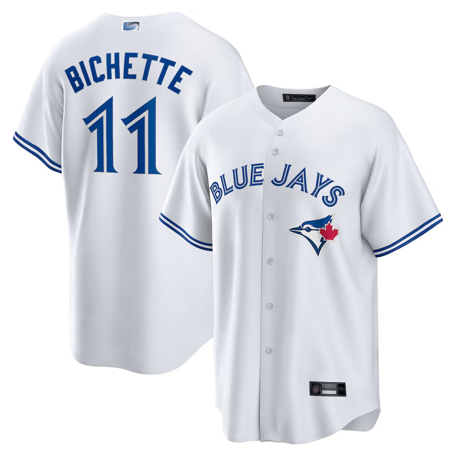 T.Blue Jays #11 Bo Bichette Player White Replica Home Baseball Jerseys