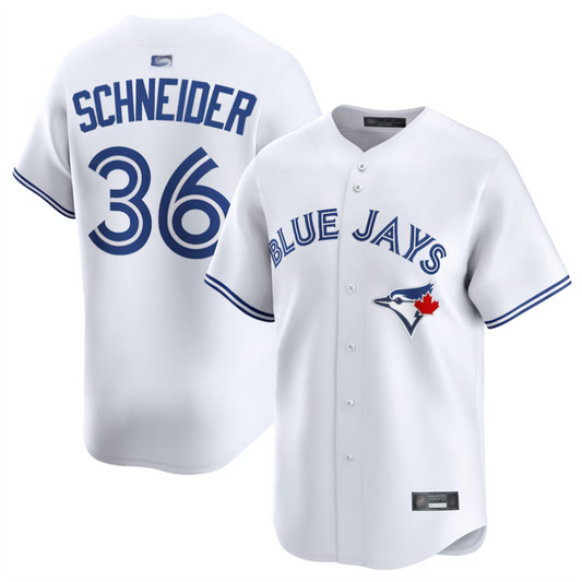 T.Blue Jays #36 Davis Schneider Player White Home Limited Baseball Jerseys