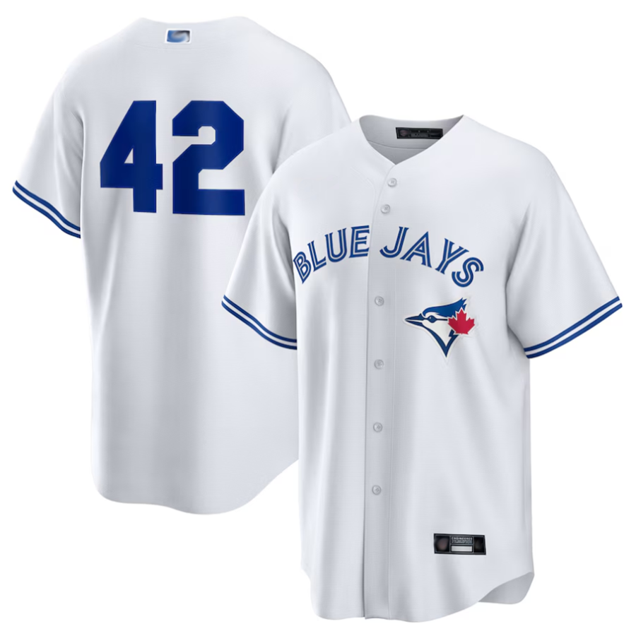 T.Blue Jays #42 Player White Home Jackie Robinson Day Replica Baseball Jerseys