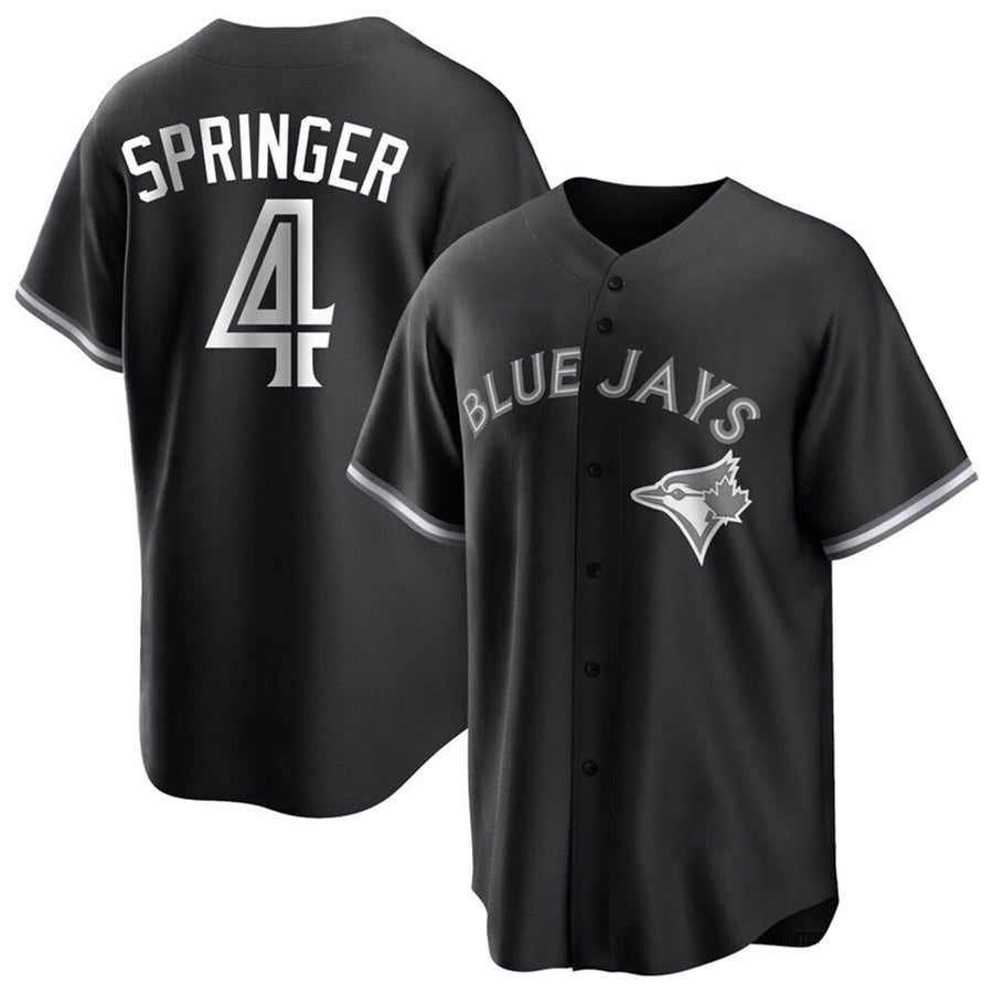 T.Blue Jays #4 George Springer Player Replica Black Baseball Jerseys