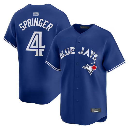 T.Blue Jays #4 George Springer Player Royal Limited Baseball Jerseys