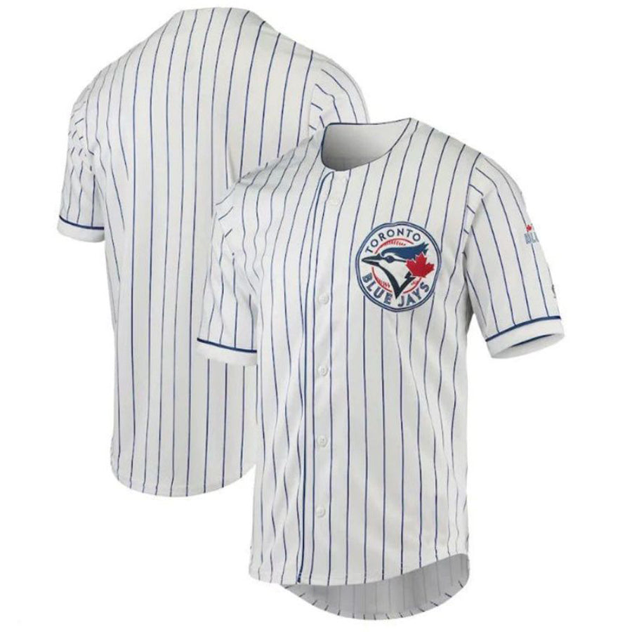 T.Blue Jays Blank Player White Royal Pinstripe Baseball Jerseys