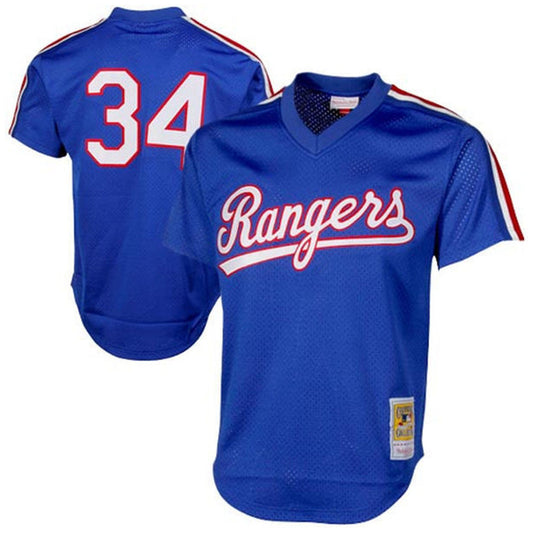 T.Rangers #34 Nolan Ryan Mitchell & Ness Royal 1989 Authentic Cooperstown Collection Baseball Jerseys