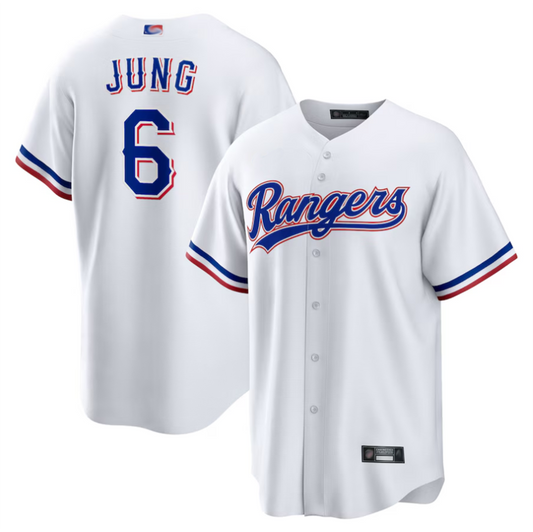 T.Rangers #6 Josh Jung Player White Replica Baseball Jerseys