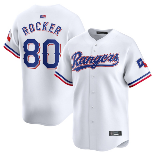 T.Rangers #80 Kumar Rocker Player White Home Limited Baseball Jerseys