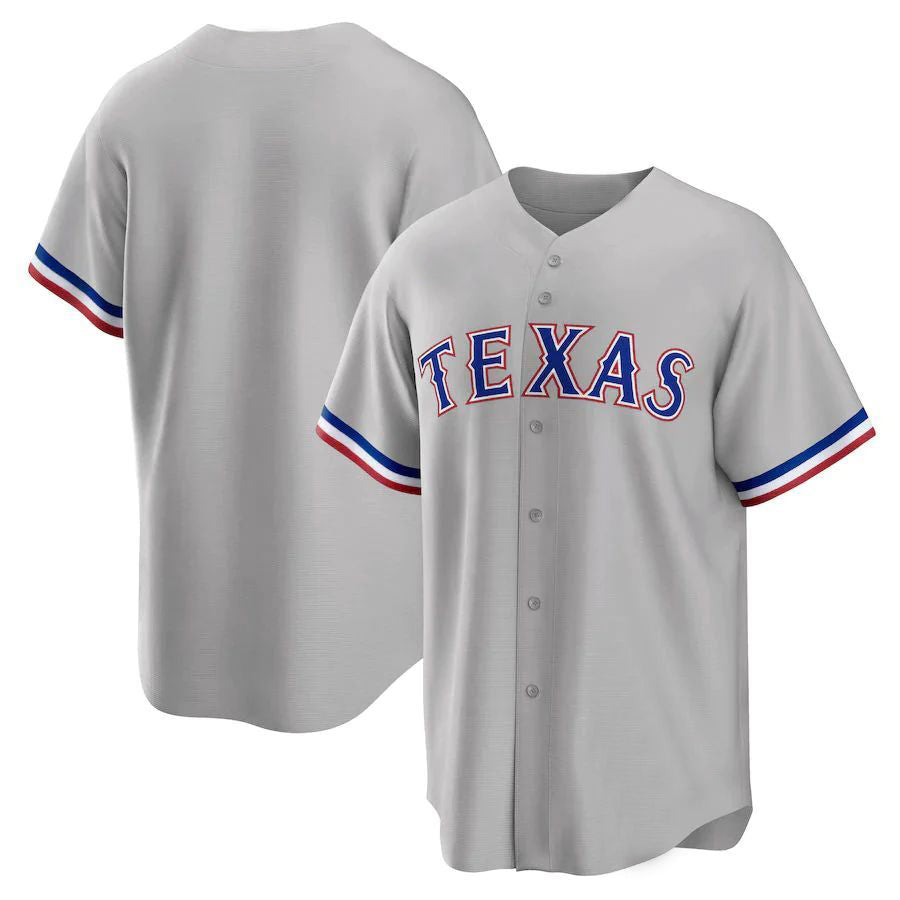 T.Rangers Blank Player Gray Road Replica Team Baseball Jerseys