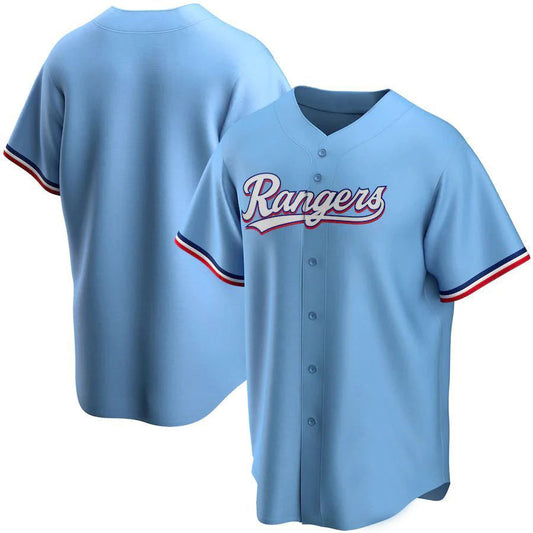 T.Rangers Blank Player Light Blue Replica Team Baseball Jerseys