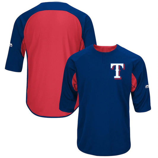 T.Rangers Blank Player Royal-Red Batting Practice Team Baseball Jerseys