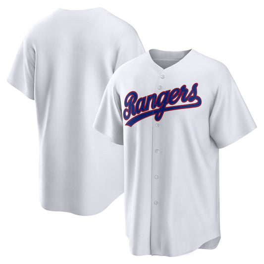 T.Rangers Blank Player White Home Cooperstown Collection Baseball Jerseys