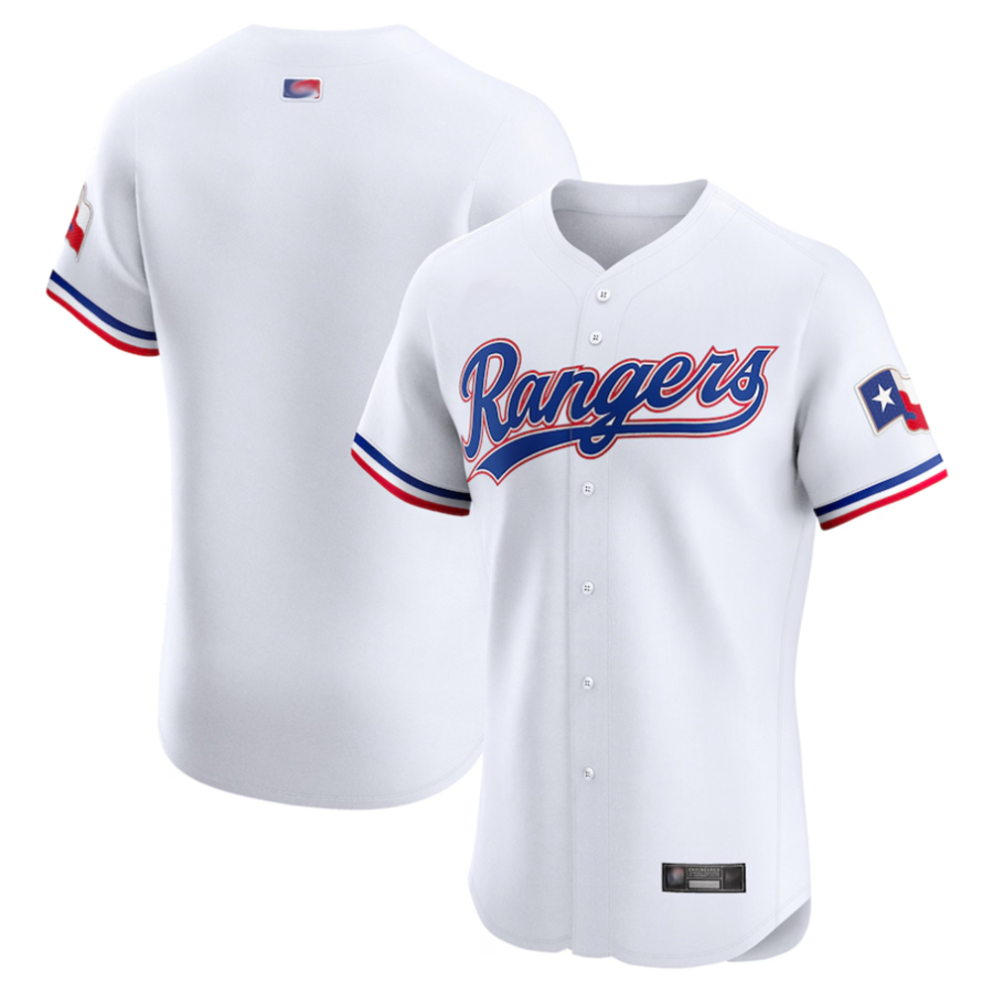 T.Rangers Blank Player White Home Elite Baseball Jerseys