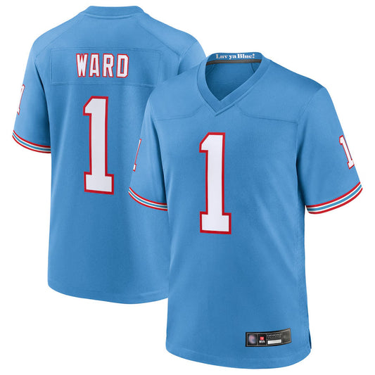 T.Titans #1 Cameron Ward Player Light Blue Replica Limited Game Football Jerseys