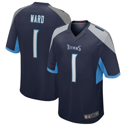 T.Titans #1 Cameron Ward Player Navy Game Football Jerseys