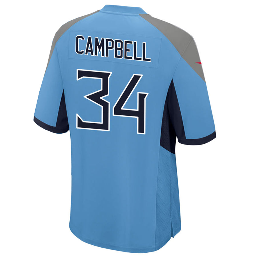 T.Titans #34 Earl Campbell Player Light Blue Home Game Football Jerseys