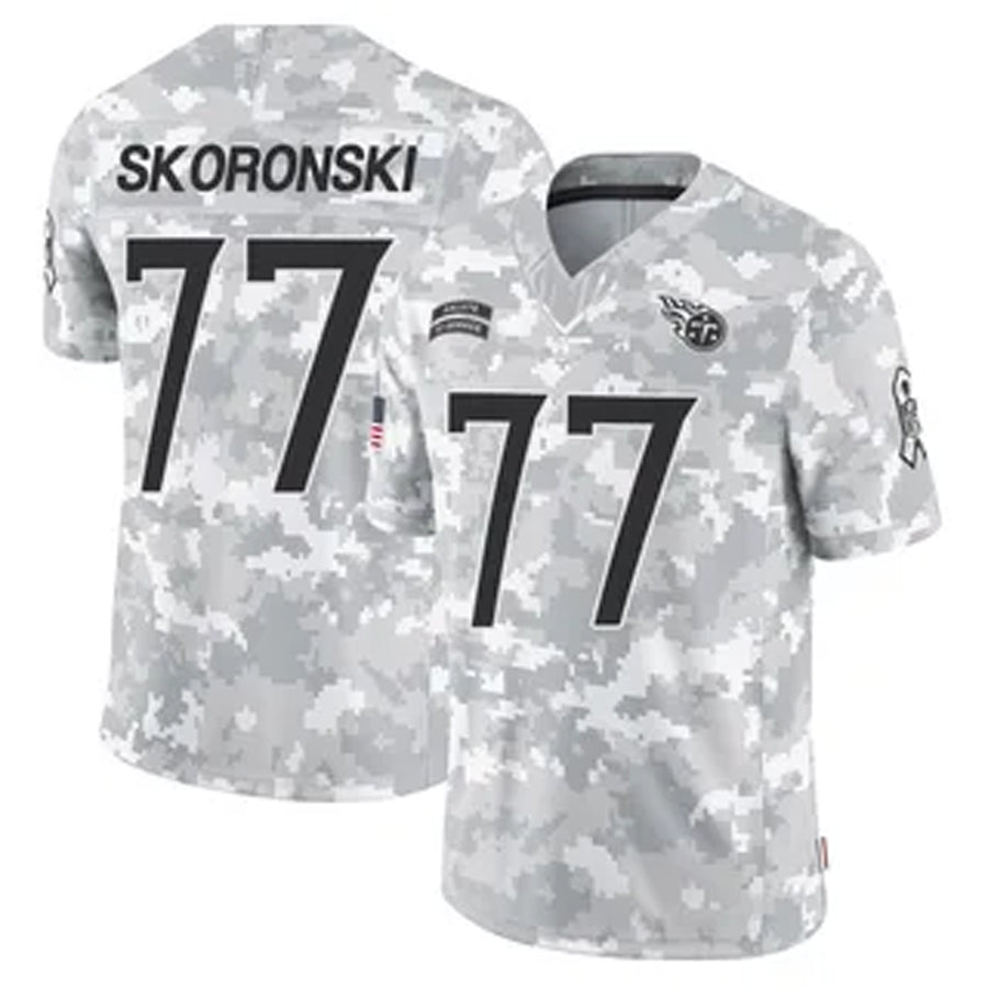 T.Titans #77 Peter Skoronski Player Arctic Camo Salute to Service Football Jerseys