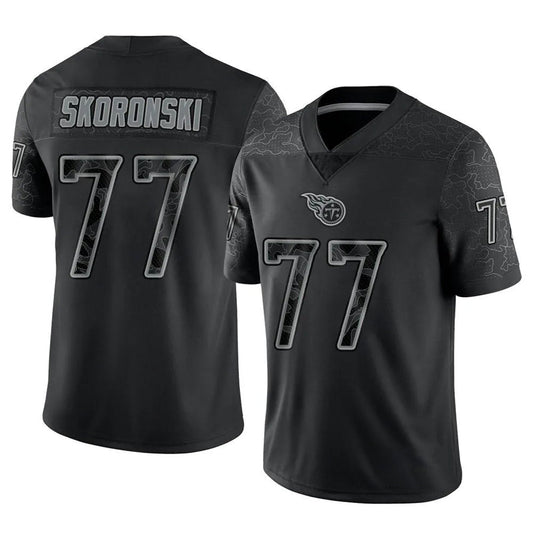 T.Titans #77 Peter Skoronski Player Black RFLCTV Limited Football Jerseys