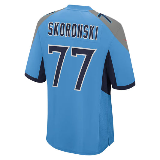 T.Titans #77 Peter Skoronski Player Light Blue Home Game Football Jerseys