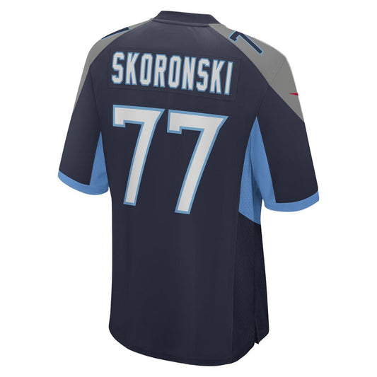T.Titans #77 Peter Skoronski Player Navy Home Game Football Jerseys