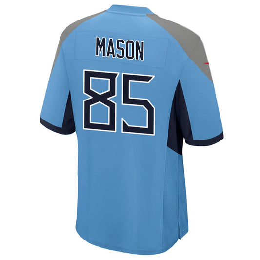 T.Titans #85 Derrick Mason Player Light Blue Home Game Football Jerseys