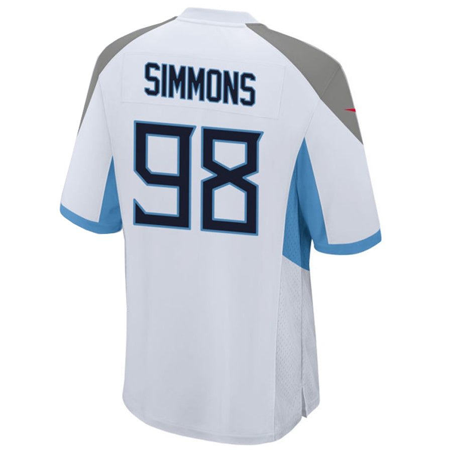 T.Titans #98 Jeffery Simmons Player White Home Game Football Jerseys