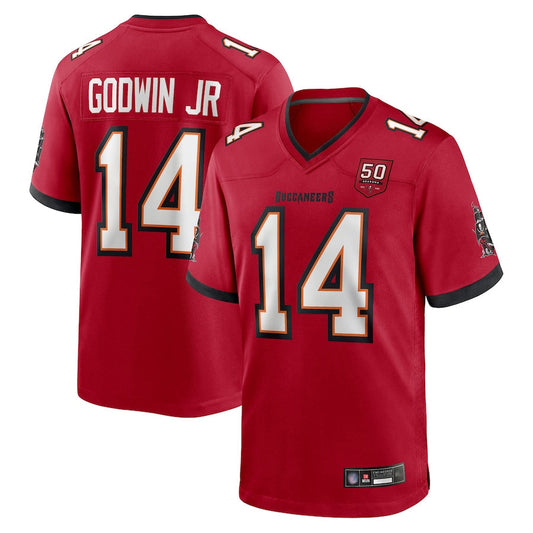 TB.Buccaneers #14 Chris Godwin Jr. Player Red 50th Anniversary Game Football Jerseys