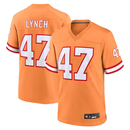TB.Buccaneers #47 John Lynch Player Orange Throwback Game Football Jerseys