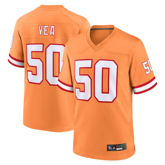 TB.Buccaneers #50 Vita Vea Player Orange Throwback Game Football Jerseys