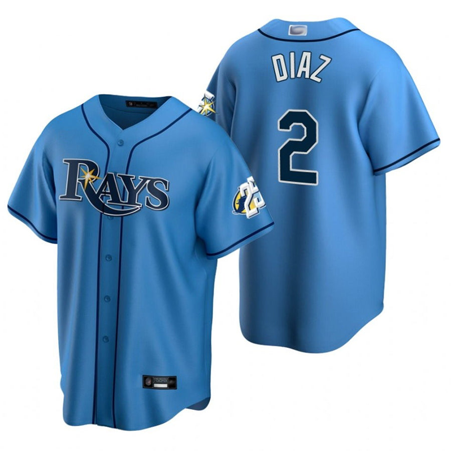 TB. Rays #2 Yandy Diaz Player Blue Home Replica Baseball Jerseys