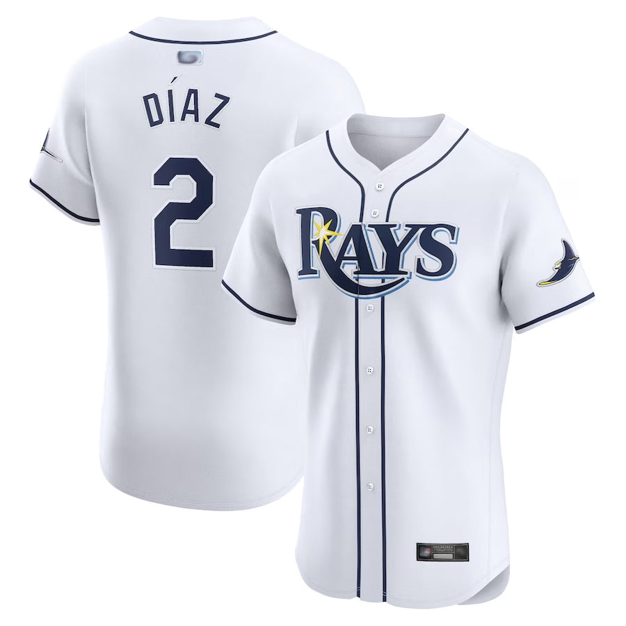 TB. Rays #2 Yandy Diaz Player White Home Limited Elite Baseball Jerseys