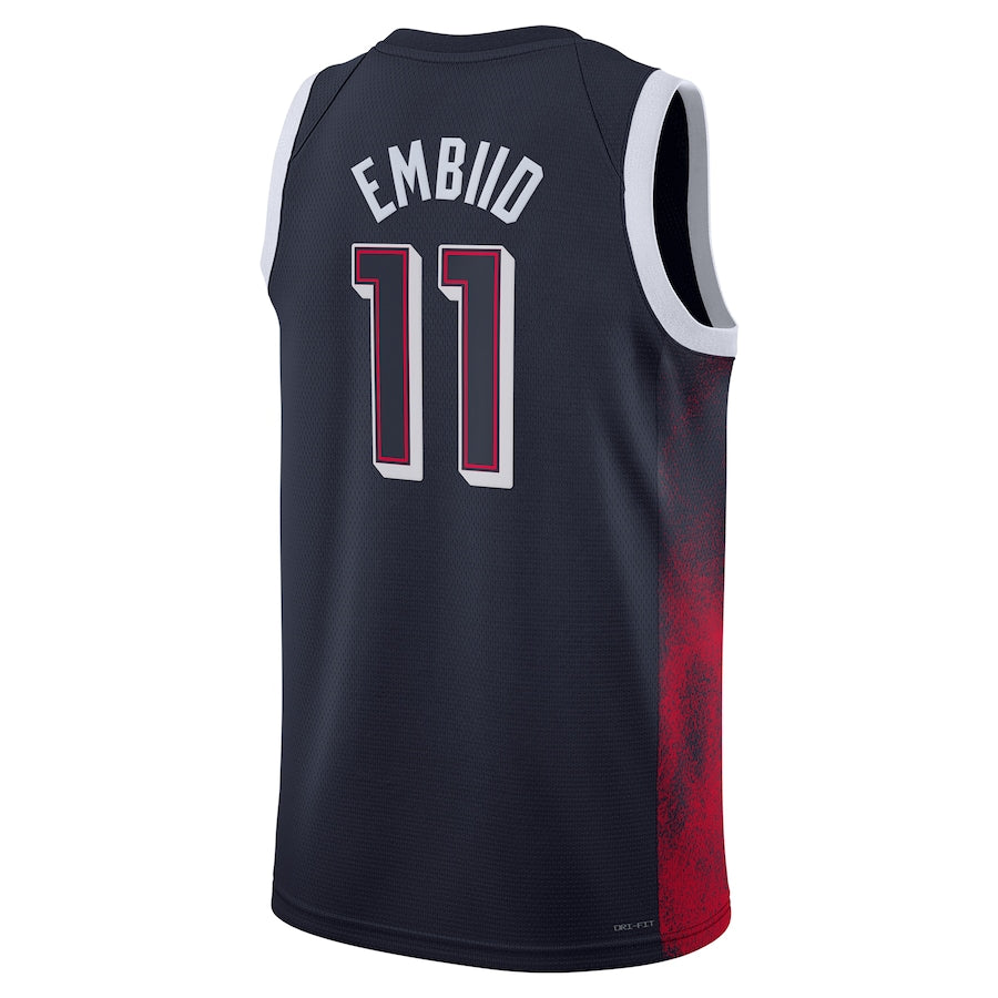 USA Basketball #11 Joel Embiid Unisex Swingman Player Jersey - Navy Stitched American Basketball Jersey