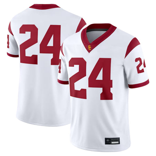 USC Trojans #24 Player White Game College Jerseys
