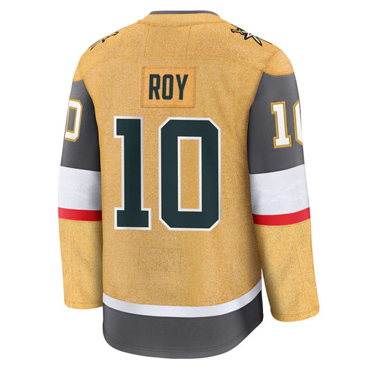 V.Golden Knights #10 Nicolas Roy Player Fanatics Home Breakaway Gold Hockey Jerseys