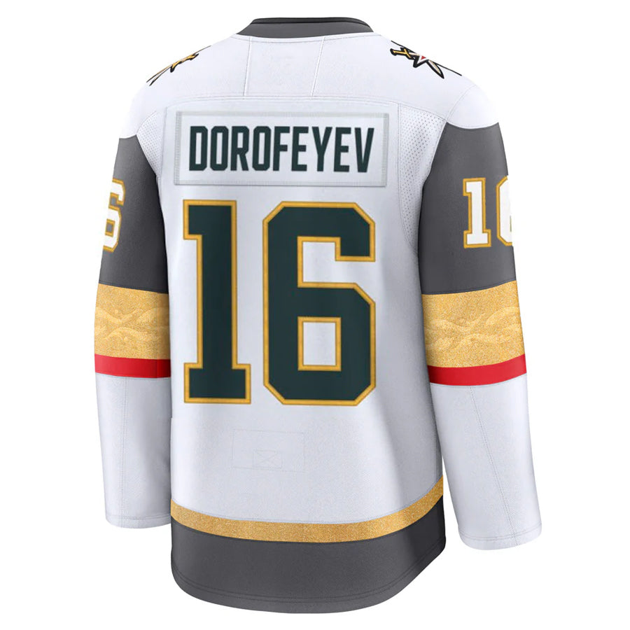V.Golden Knights #16 Pavel Dorofeyev Player Fanatics Premium White Hockey Jerseys