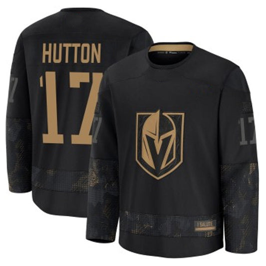 V.Golden Knights #17 Vegas Golden Player Premium Black Military Appreciation Hockey Jerseys