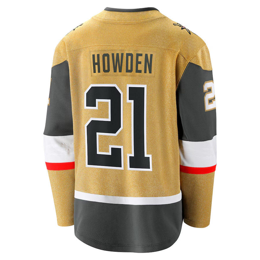 V.Golden Knights #21 Brett Howden Player Fanatics Home Premier Breakaway Gold Hockey Jerseys