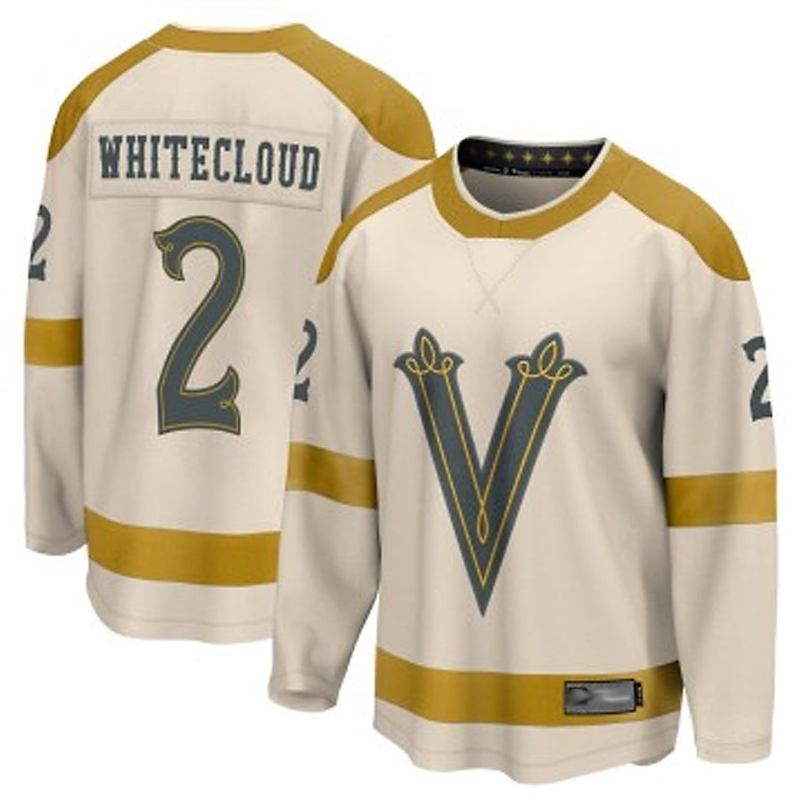 V.Golden Knights #2 Zach Whitecloud Player Fanatics Breakaway Cream Hockey Jerseys