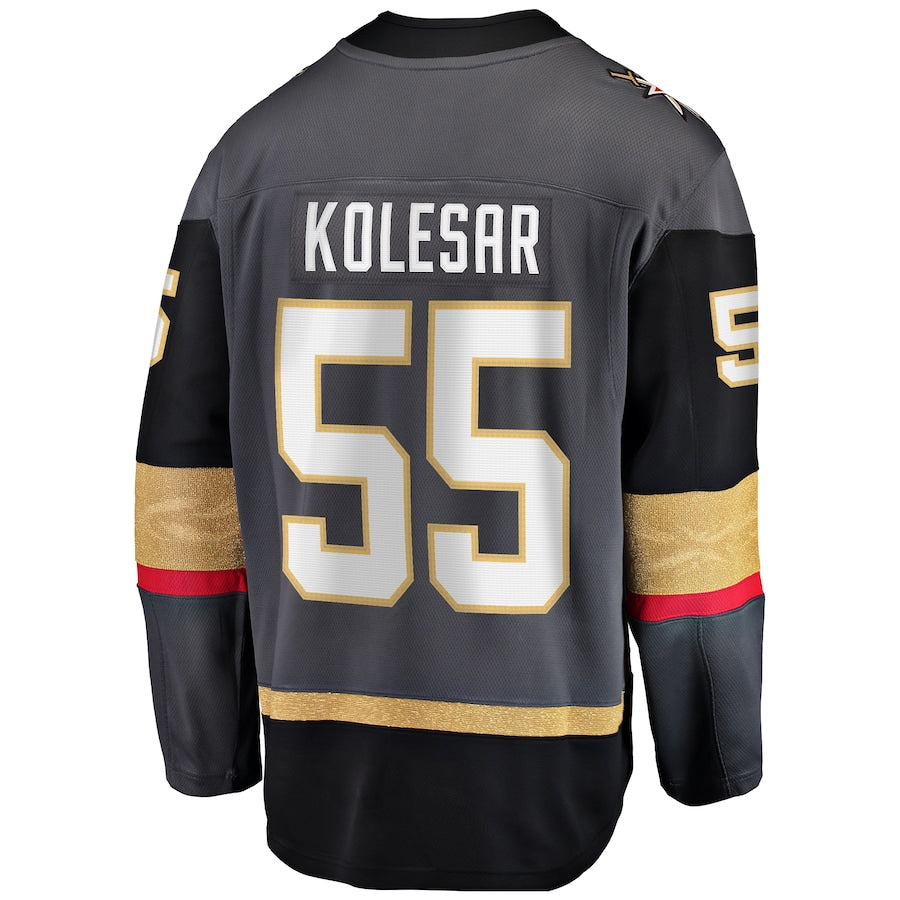 V.Golden Knights #55 Keegan Kolesar Player Fanatics Home Breakaway Gray Hockey Jerseys