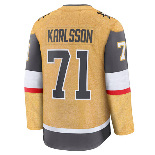 V.Golden Knights #71 William Karlsson Player Fanatics Home Premium Gold Hockey Jerseys