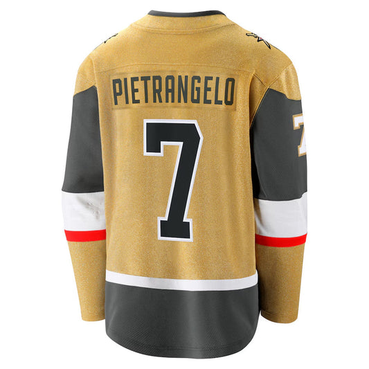 V.Golden Knights #7 Alex Pietrangelo Player Fanatics Home Breakaway Gold Hockey Jerseys