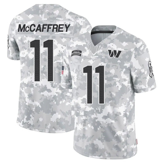 W.Commanders #11 Luke McCaffrey Player Limited Arctic Camo Salute to Service Football Jerseys