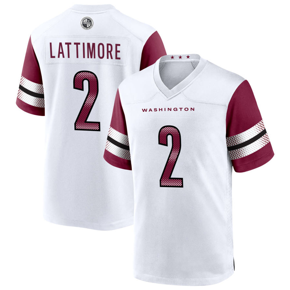 W.Commanders #2 Marshon Lattimore Player White Home Game Football Jerseys