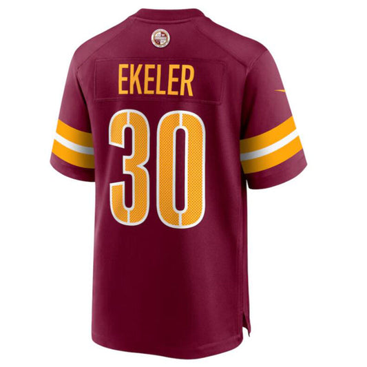 W.Commanders #30 Austin Ekeler Player Burgundy Home Game Football Jerseys