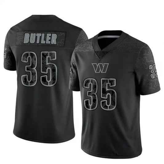 W.Commanders #35 Percy Butler Player Black RFLCTV Limited Football Jerseys