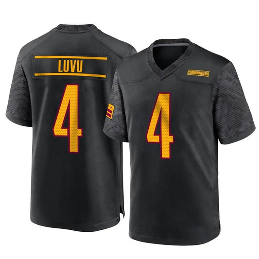 W.Commanders #4 Frankie Luvu Player Black Home Game Football Jerseys