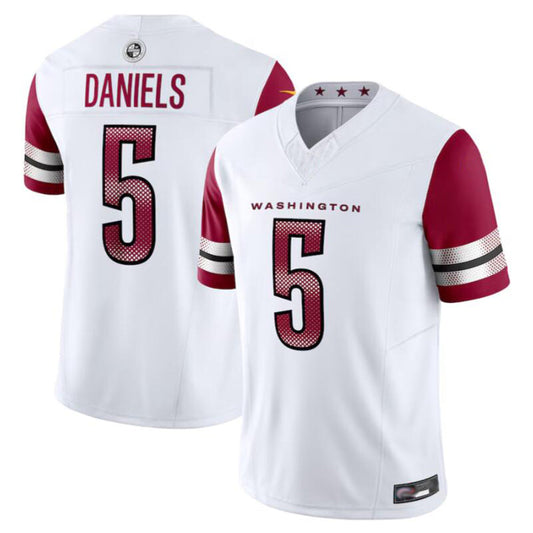 W.Commanders #5 Jayden Daniels Player White Vapor F.U.S.E. Limited Football Jerseys