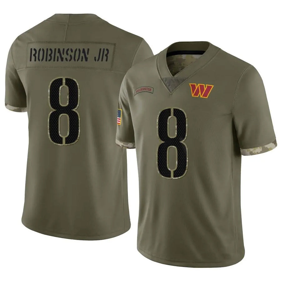 W.Commanders #8 Brian Robinson Jr. Player Olive Salute To Service Limited Football Jerseys