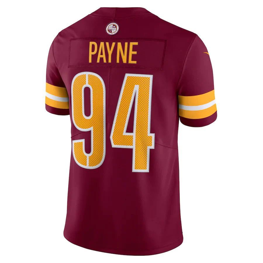 W.Commanders #94 Da'Ron Payne Player Burgundy Vapor Limited Football Jerseys