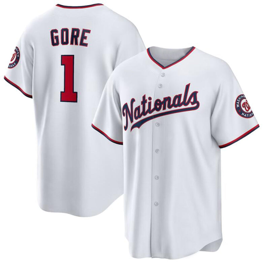 W.Nationals #1 MacKenzie Gore Player White Home Replica Baseball Jerseys