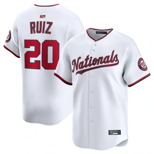 W.Nationals #20 Keibert Ruiz Player White Limited Baseball Jerseys